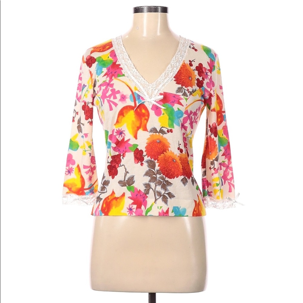 Christian Dior Floral sweater Size 10 US
